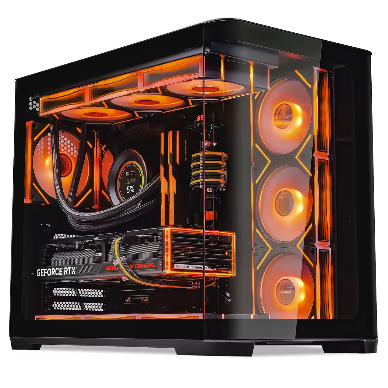 Boîtier PC de Jeu PowerDealshop 2851A ATX avec Panneau en Verre  Trempé